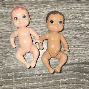Barbie Baby Doll Figures Lot Of 2 Babies Infant Mattel 3" SEE DESCRIPTION.